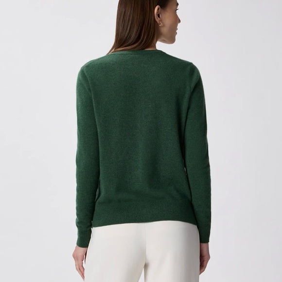 Quince Mongolian Cashmere Cardigan in Forest Green Size Small NWOT - Picture 6 of 8